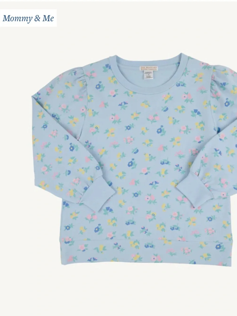 The Beaufort Bonnet Company Little London Flowers Buckhead Blue Sweatshirt 3T 10